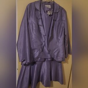 3pc Purple Skirt Suit Plus Size